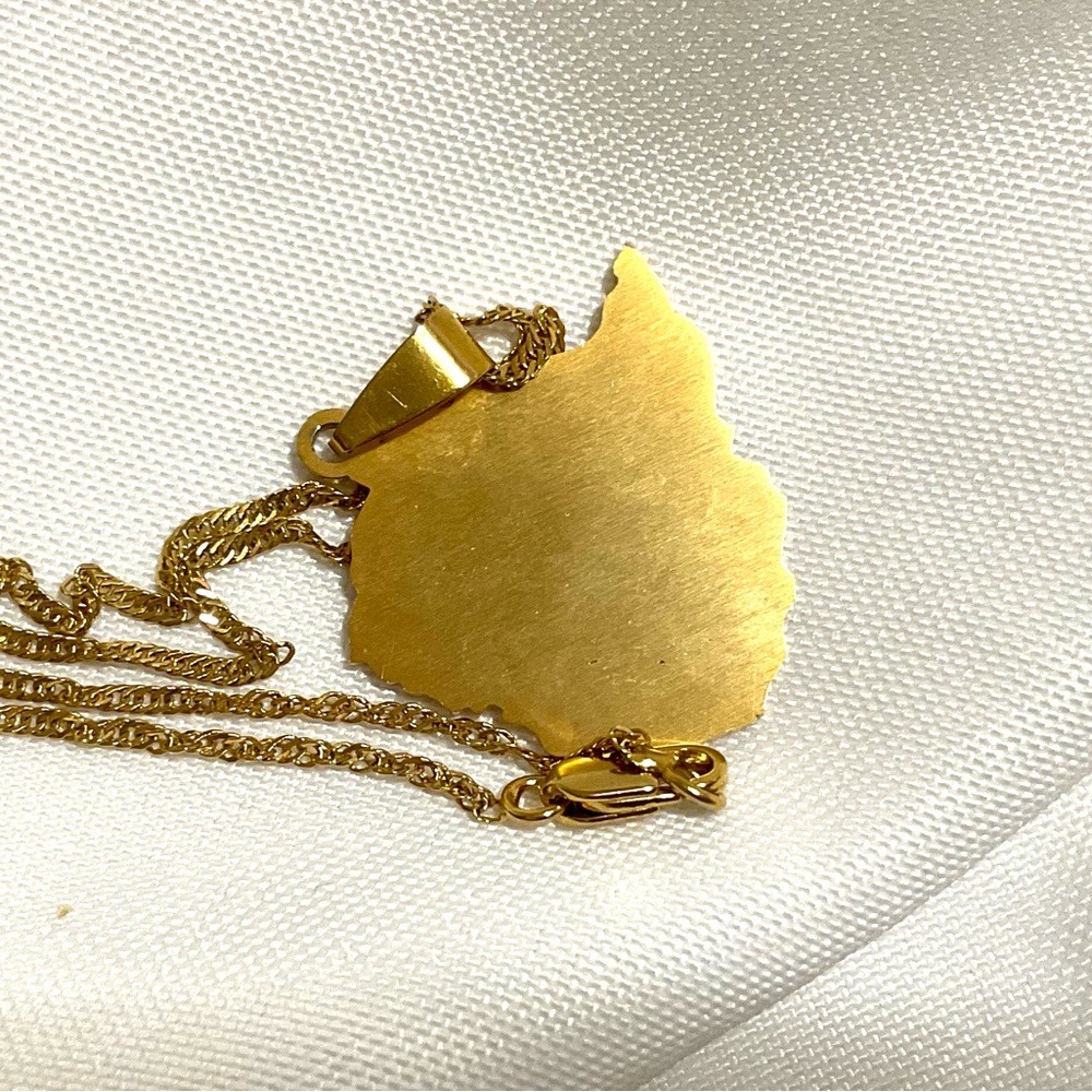 ZIMBABWE MAP PENDANT 18k Gold Plated - Picture 7 of 12